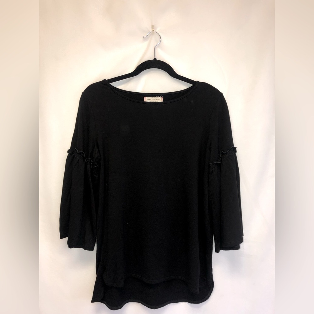 Max Studio, black flowy top, size Medium